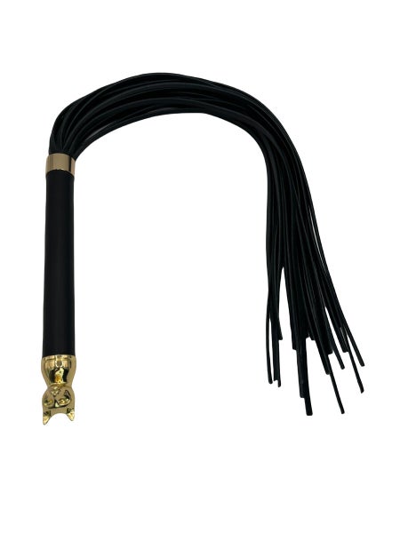 Nahkainen floggeri kissakoristeella