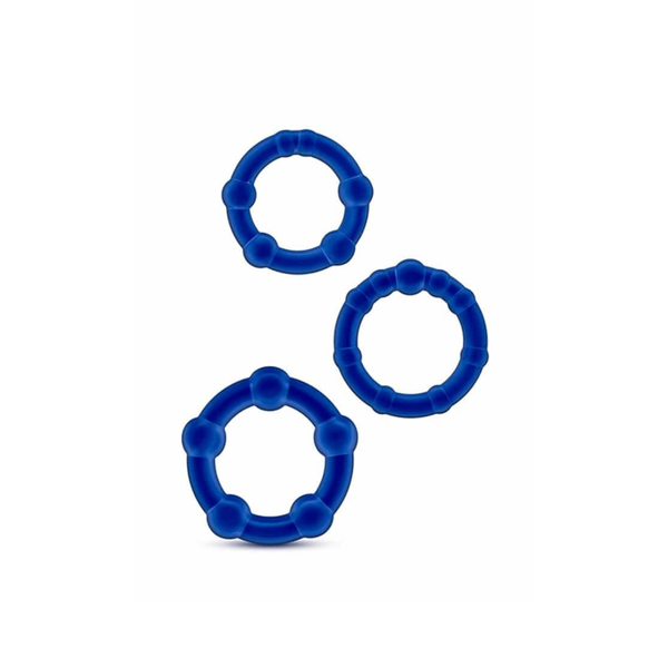 Stay Hard Beaded Cockrings Blue